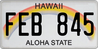 HI license plate FEB845