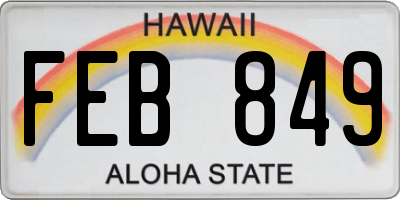 HI license plate FEB849
