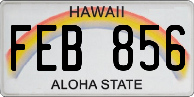 HI license plate FEB856