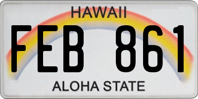 HI license plate FEB861