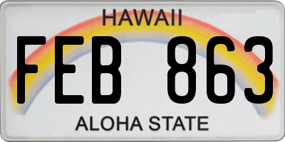 HI license plate FEB863