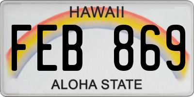 HI license plate FEB869