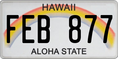 HI license plate FEB877