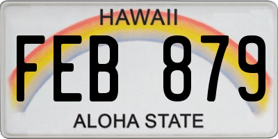 HI license plate FEB879