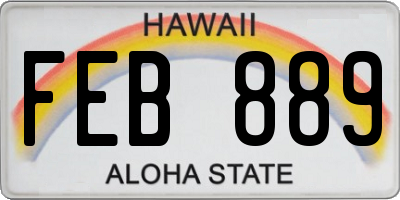 HI license plate FEB889