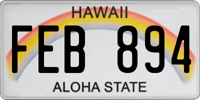 HI license plate FEB894