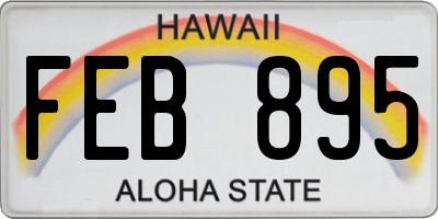 HI license plate FEB895