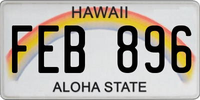 HI license plate FEB896