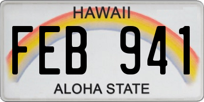 HI license plate FEB941