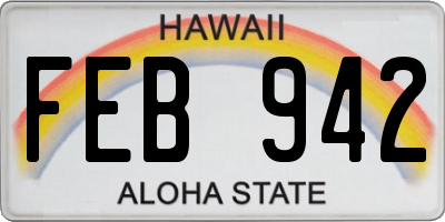 HI license plate FEB942