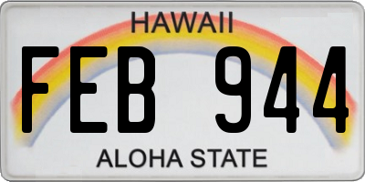 HI license plate FEB944