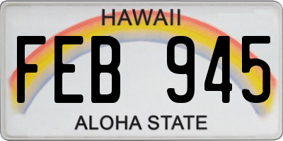 HI license plate FEB945