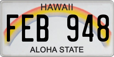 HI license plate FEB948