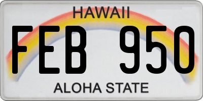 HI license plate FEB950