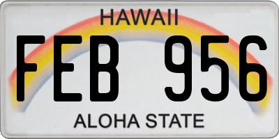 HI license plate FEB956