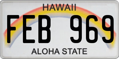 HI license plate FEB969