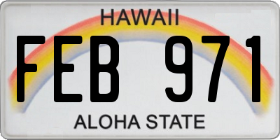 HI license plate FEB971