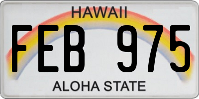 HI license plate FEB975