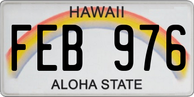 HI license plate FEB976