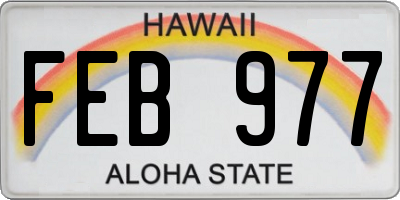 HI license plate FEB977