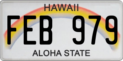 HI license plate FEB979