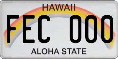 HI license plate FEC000