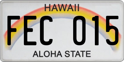 HI license plate FEC015