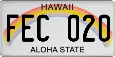 HI license plate FEC020