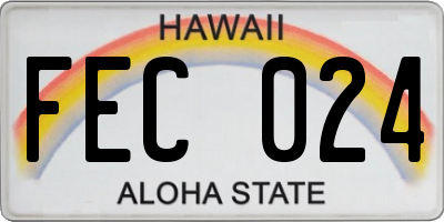 HI license plate FEC024