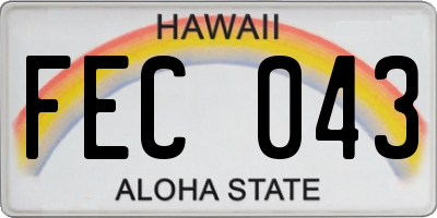 HI license plate FEC043
