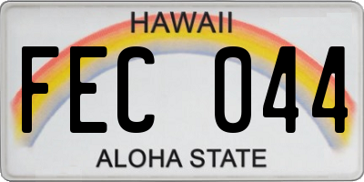 HI license plate FEC044