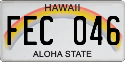 HI license plate FEC046