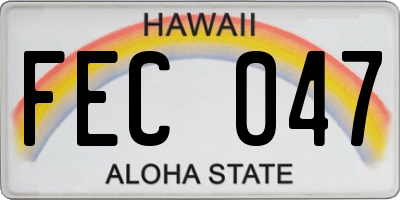 HI license plate FEC047