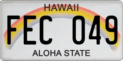 HI license plate FEC049