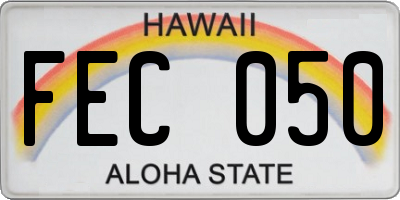 HI license plate FEC050