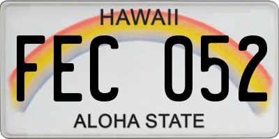 HI license plate FEC052