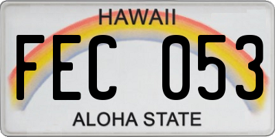 HI license plate FEC053