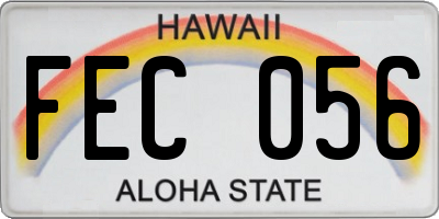 HI license plate FEC056
