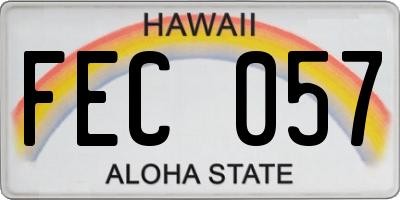 HI license plate FEC057