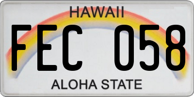 HI license plate FEC058
