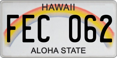 HI license plate FEC062