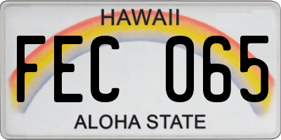 HI license plate FEC065