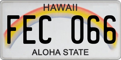 HI license plate FEC066