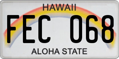 HI license plate FEC068