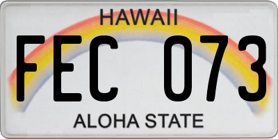 HI license plate FEC073