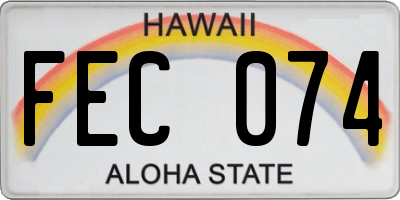 HI license plate FEC074