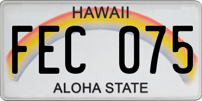 HI license plate FEC075