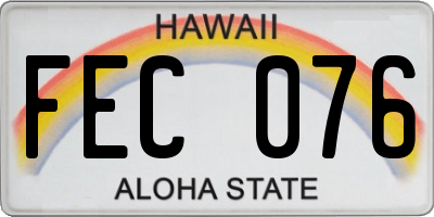 HI license plate FEC076