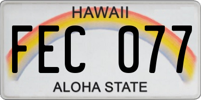 HI license plate FEC077