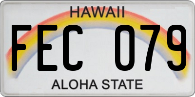 HI license plate FEC079